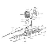 EPHIL XG-38cc-R Glow Plug Two-Stroke Single Cylinder Rear Exhaust Gasoline Engine Model for Fixed-Wing Aircraft Models-RAZORDON