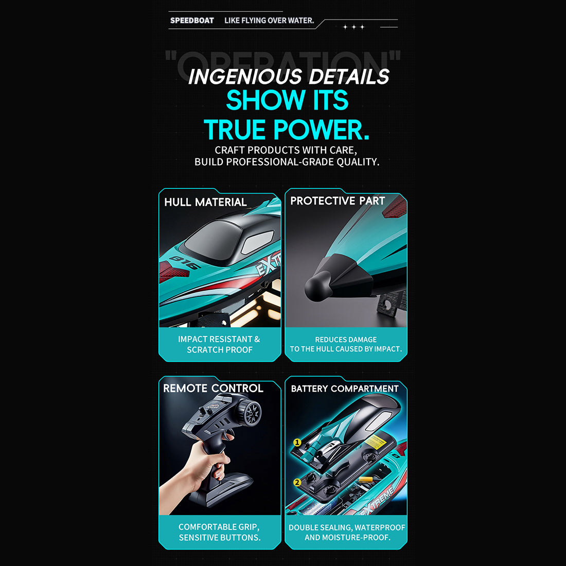 55KM/H High-Speed RC Racing Boat – RAZORDON