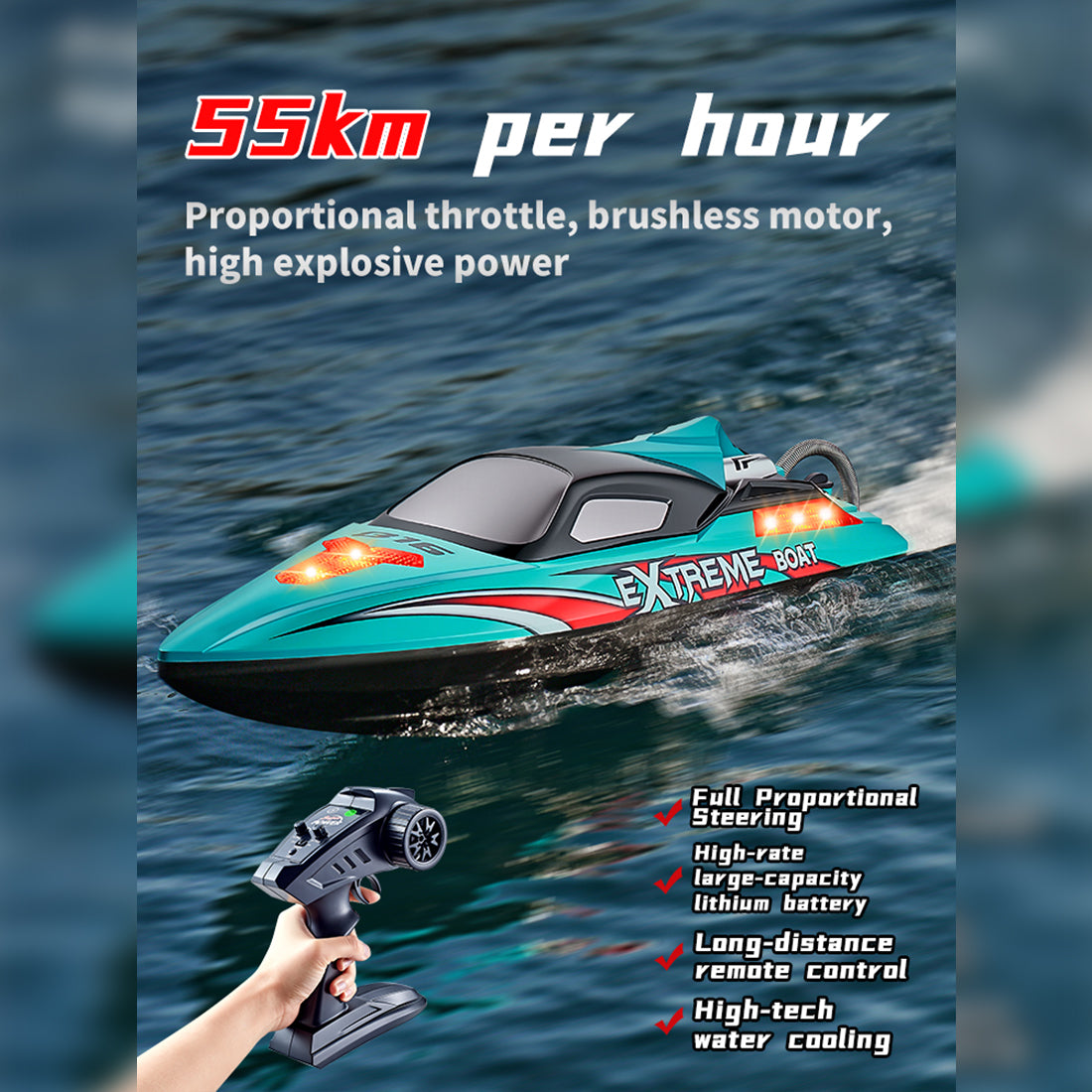 55KM/H High-Speed RC Racing Boat – RAZORDON
