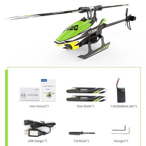 YU XIANG F120 2.4G 6CH Direct Drive Brushless RC Helicopter Model