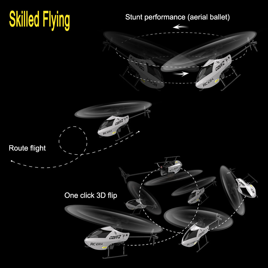 RC ERA 2.4G RC 4CH 스턴트 헬리콥터 항공기 모델