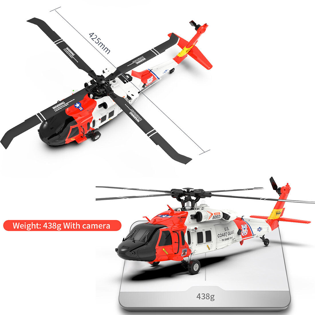 YU XIANG YXZNRC F09-S Helicopter 1/47 2.4G 6CH Aircraft Dual Brushless Direct Drive 6G/3D Stunt Model