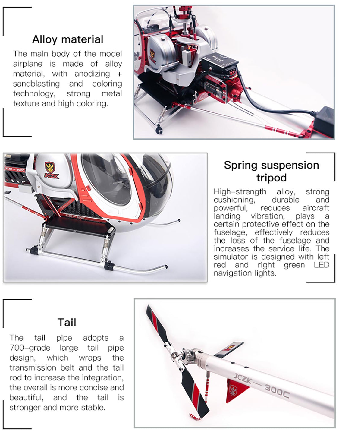 JCZK 300C PRO 2.4G 12CH Flybarless RC Helicopter Model with H1 Smart F ...
