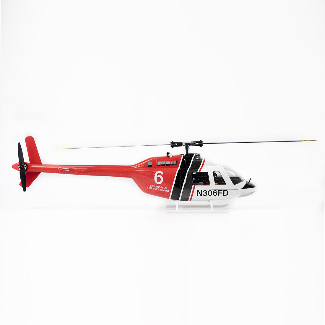 FLYWING Bell-206-V3 470-Class RC Helicopter Model 2.4G RC 6CH Electric Airplane with Model 1 & Model 2 Switchable(RTF Version)