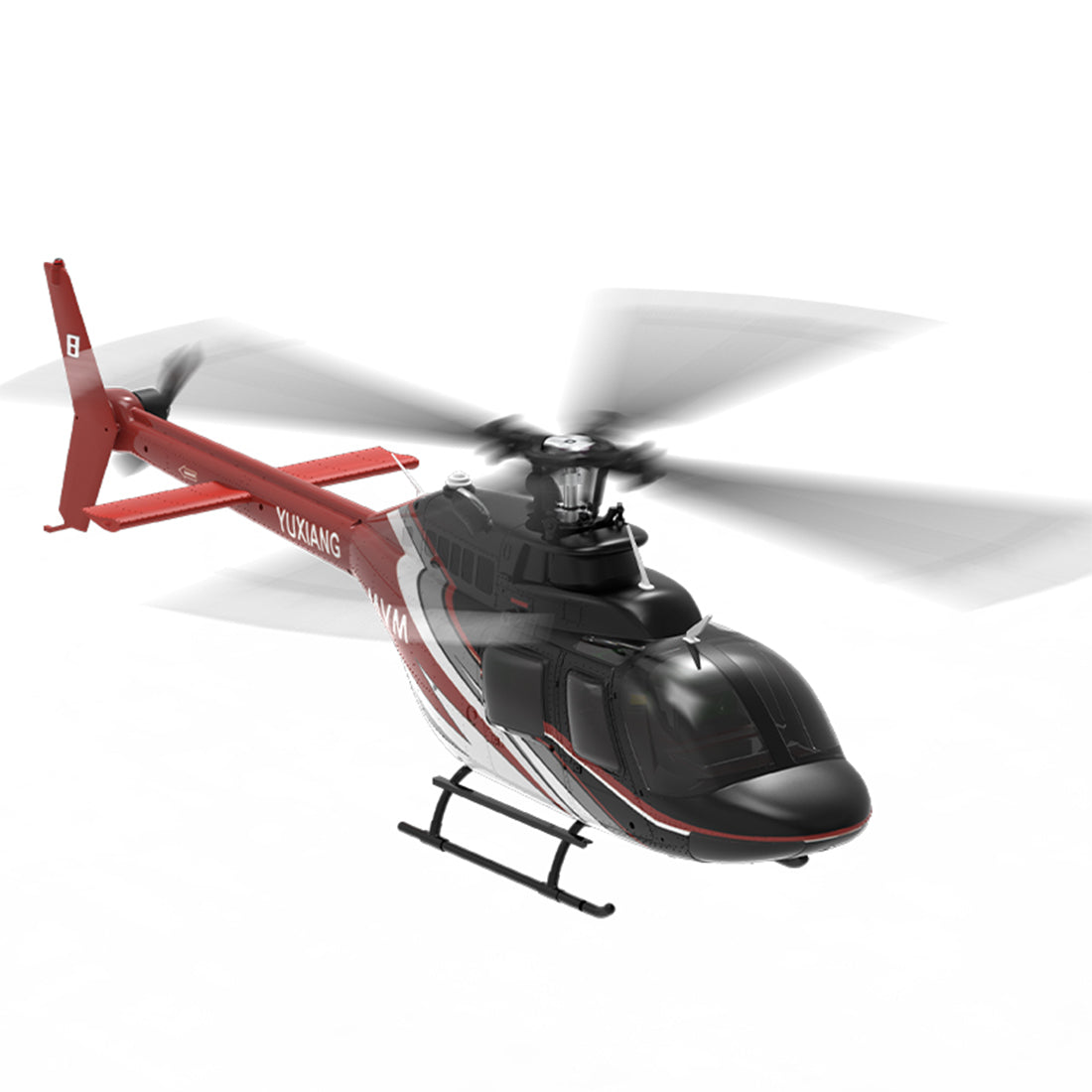 YU XIANG F08 1/27 Scale Bell 206 2.4G 6CH Brushless Direct-Drive 3D/6G Flybarless RC Helicopter Model with Optical Flow Positioning (RTF Version/Mode1/Mode2) razordon