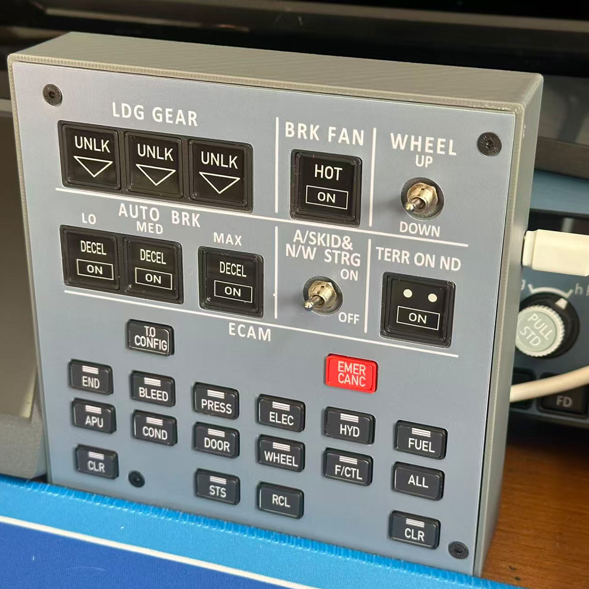 Rowsfire A103 A32X/A31X/A350/XECAM HOME COCKPIT Landing Gear Indicator Integrated Panel  - RAZORDON