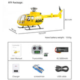 FLYWING BO105 470 Size 2.4G 6CH Military RC Helicopter With H1 Flight Controller,GPS and Adjustable Left/Right-Handed Controls - Razordon