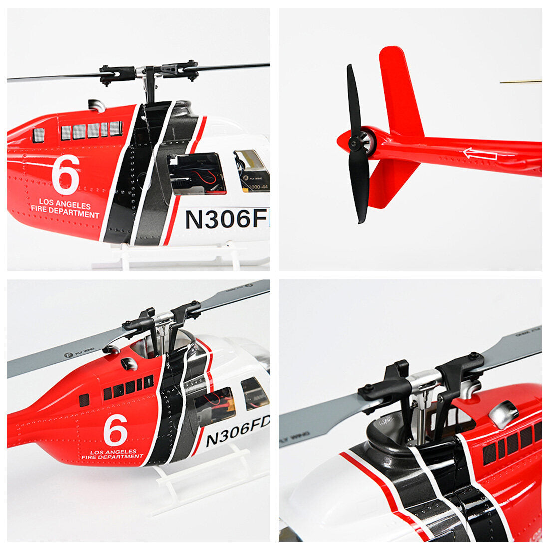 FLYWING Bell-206-V3 470-Class RC 헬리콥터 모델 2.4G RC 6CH 전기 비행기