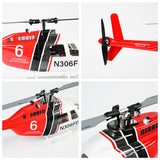 FLYWING Bell-206-V3 470-Klasse RC Hubschrauber Modell 2,4G RC 6CH Elektroflugzeug