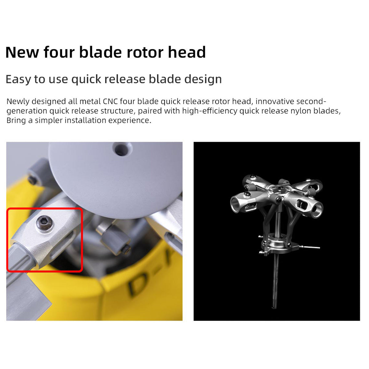 FLYWING EC135 GPS Helicopter Four Blade Rotor Head - Razordon