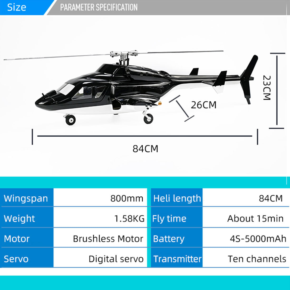 FLYWING FW450L Airwolf 450-Klasse RC Hubschrauber 2.4G RC 6CH Elektroflugzeugmodell