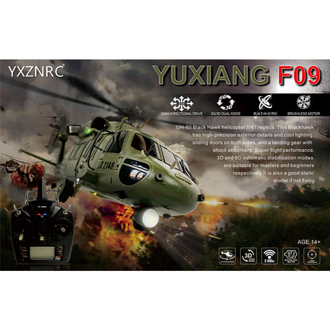 YU XIANG YXZNRC F09 1/47 2.4G 6CH Brushless Direct Drive RC Helicopter Model