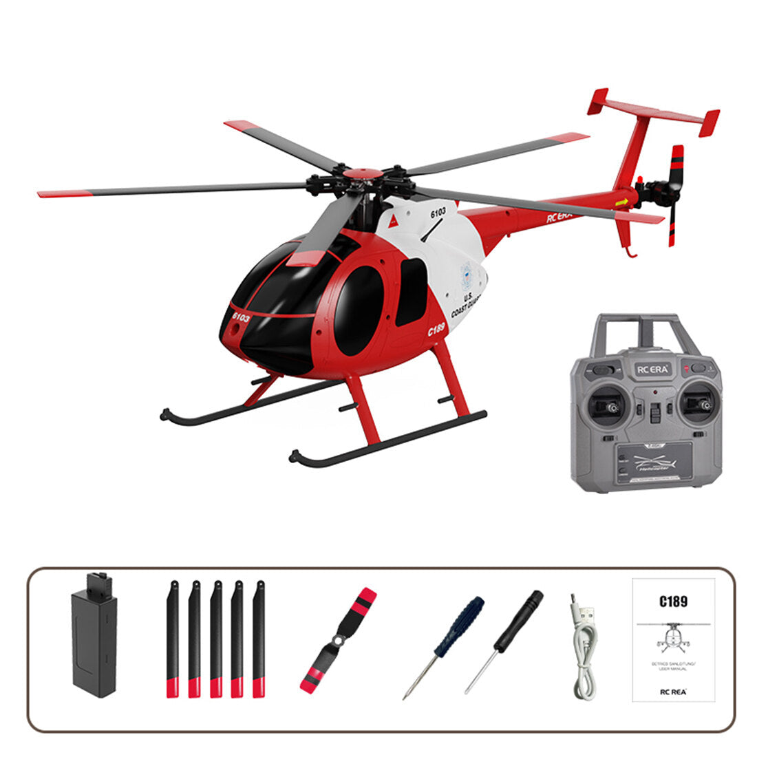 RC ERA MD500 C189 Helicopter Little Bird Aircraft Model 1/28 2.4G 4CH Single-Rotor Model