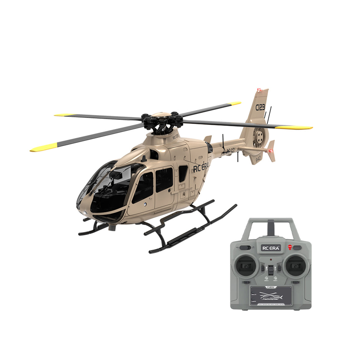 C123 1/36 Scale EC135 Helicopter 2.4G 6CH Single-Rotor Gyroscopic Flying Aircraft Model-razordon