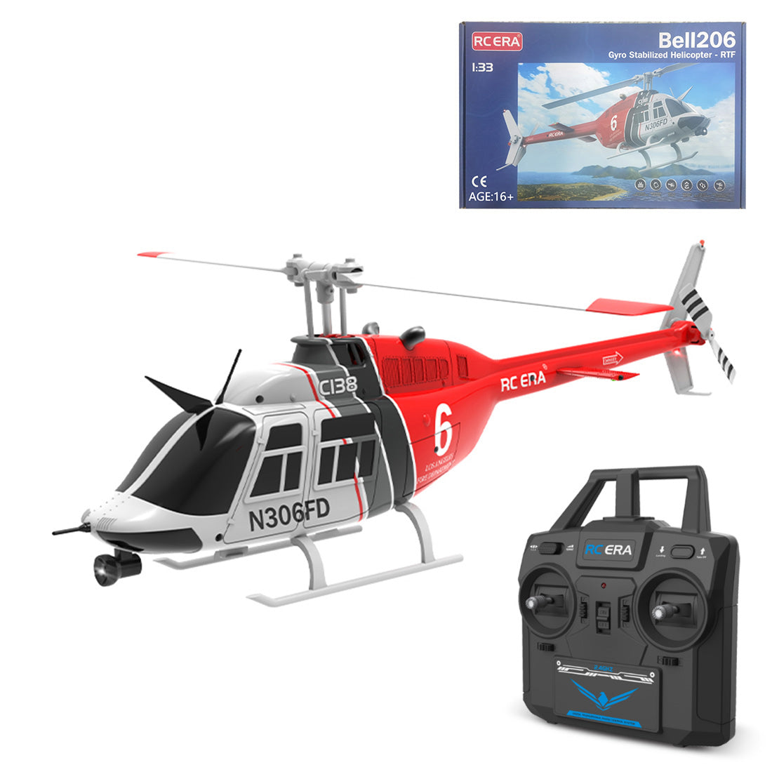 RC ERA C138 1/33 Scale BELL 206 Helicopter 2.4G 6CH Single