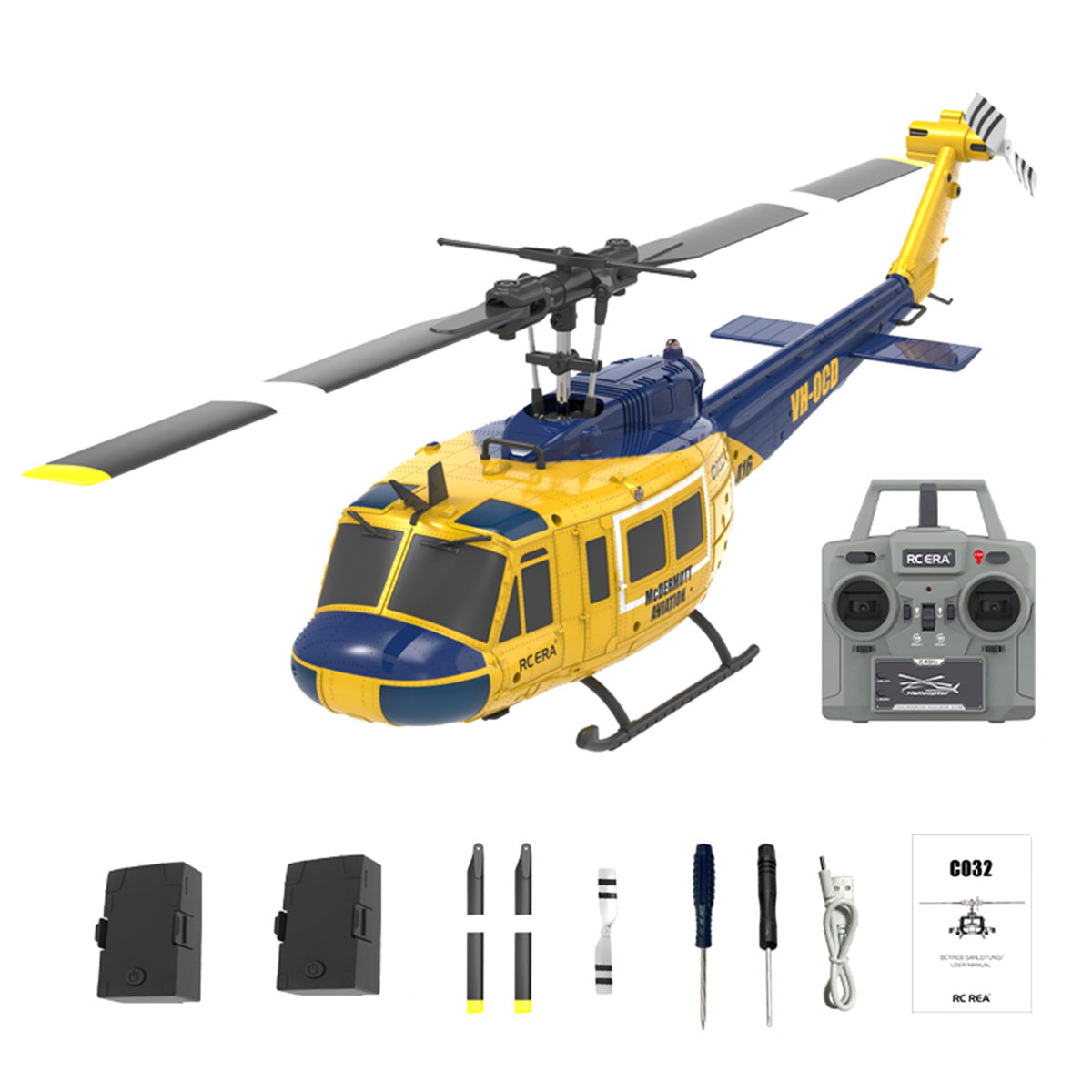 C032 UH‑1 Huey RC Helicopte–1/48 Scale, 6‑CH,RTF&Altitude Hold