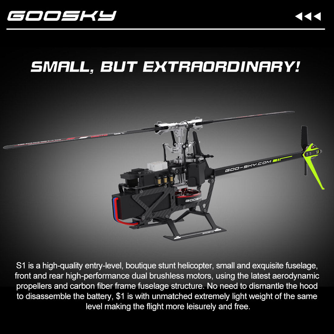 GOOSKY Legend S1 2.4G RC-Helikopter, elektrisch, Dual Brushless, Direktantrieb, 3D-Modell