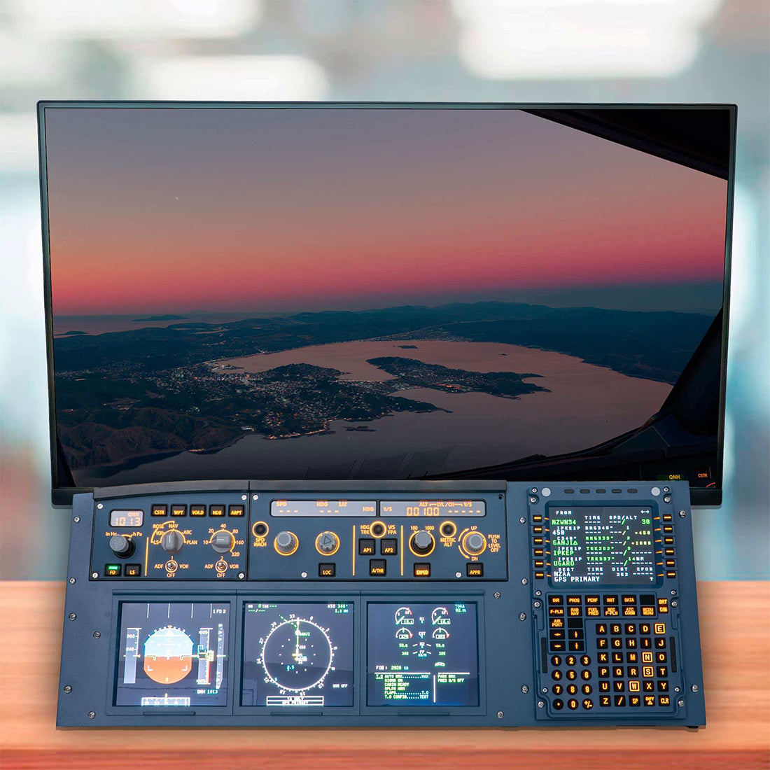 A320 Desktop Flight Simulator MIP Frame with Display Screen, MDF Cockpit Panel Stand for MSFS, X-Plane and DCS World(MCDU Version) - razordon