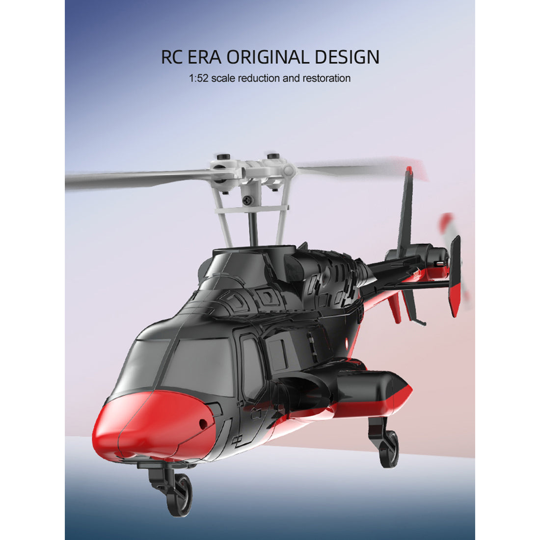 RC ERA A61 1/53 Scale Airwolf 2.4G 4CH Single Rotor Flybarless Mini RC Helicopter Model with Optical Flow Altitude Hold RTF