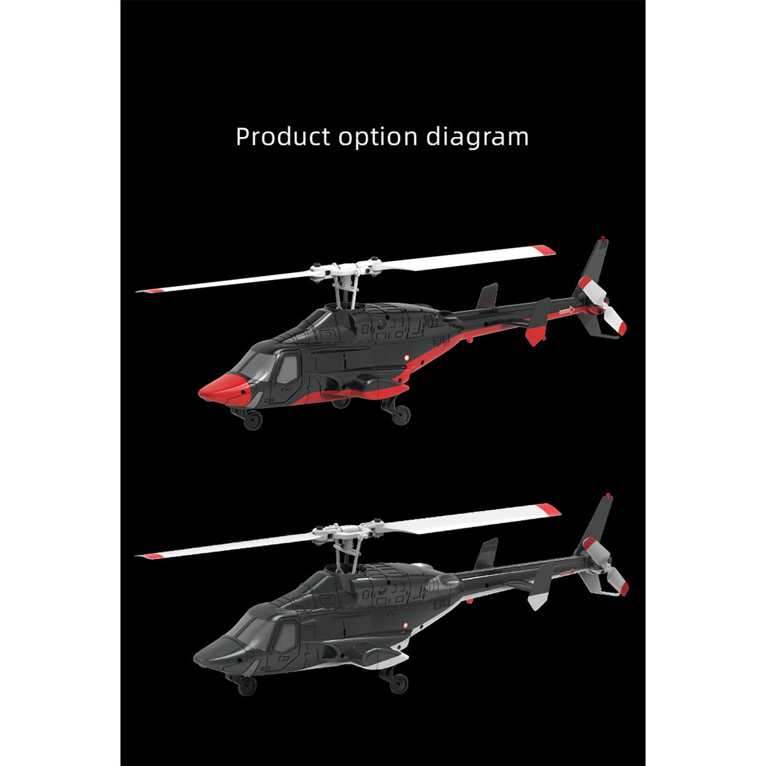 RC ERA A61 1/53 Scale Airwolf 2.4G 4CH Single Rotor Flybarless Mini RC Helicopter Model with Optical Flow Altitude Hold RTF