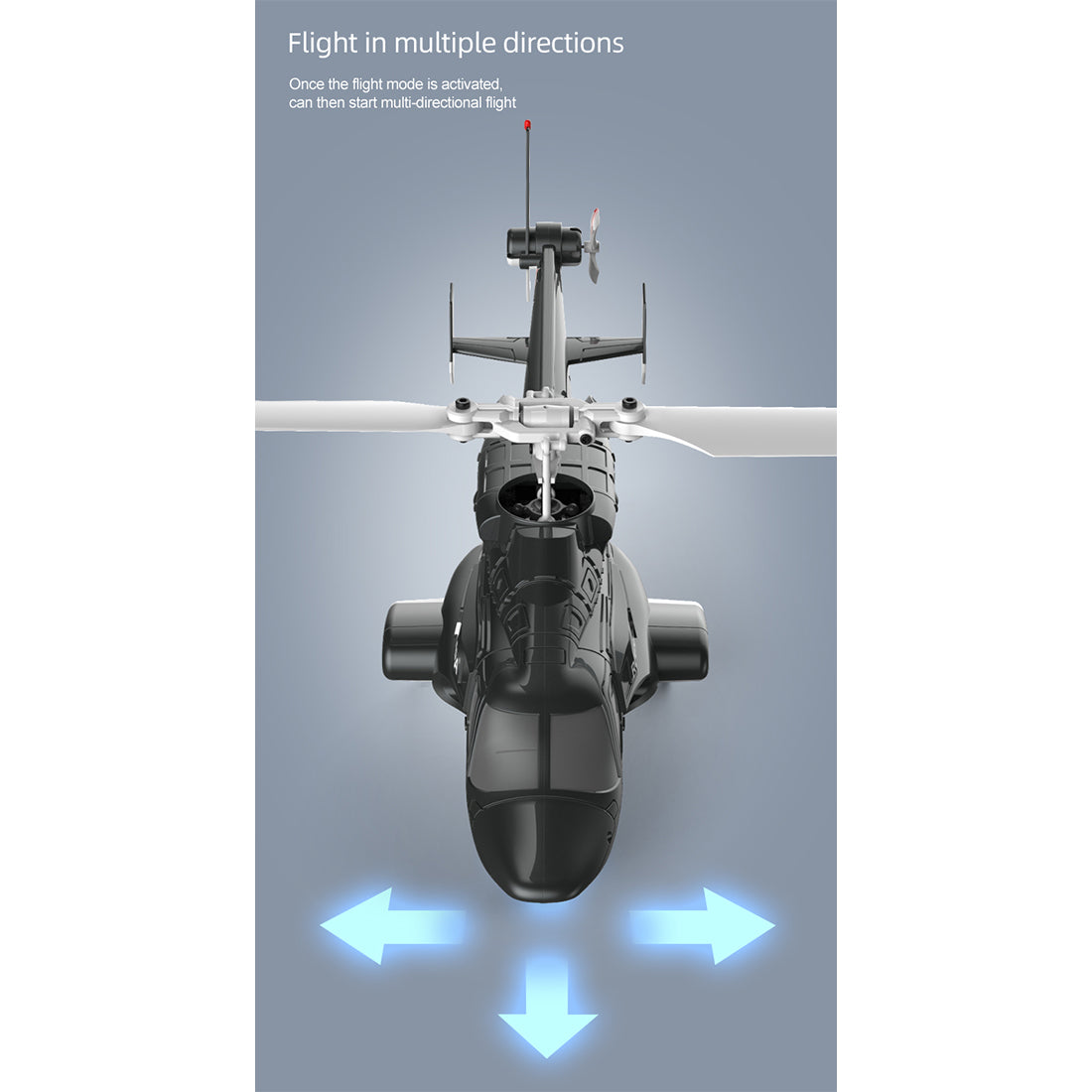 RC ERA A61 1/53 Scale Airwolf 2.4G 4CH Single Rotor Flybarless Mini RC Helicopter Model with Optical Flow Altitude Hold RTF
