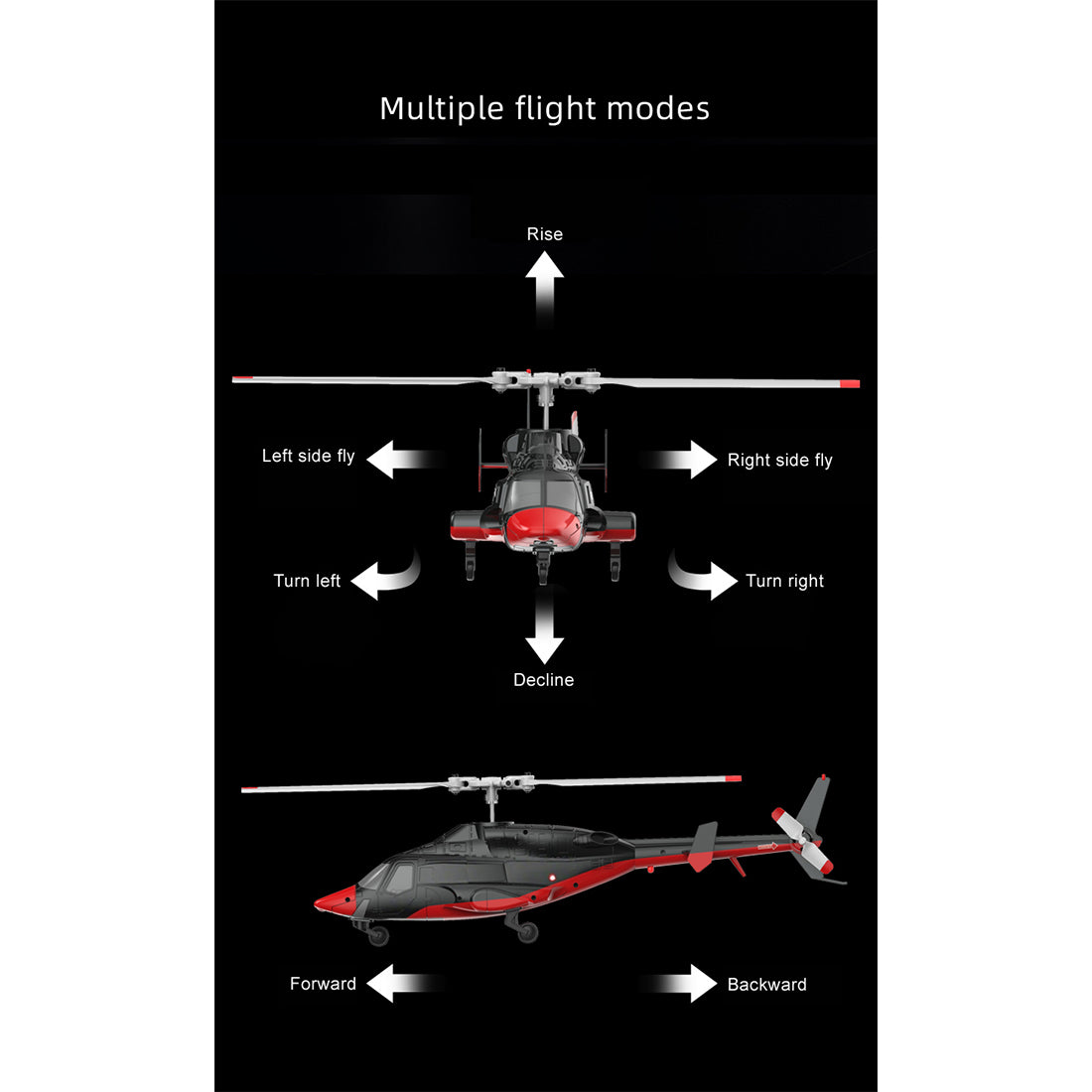 RC ERA A61 1/53 Scale Airwolf 2.4G 4CH Single Rotor Flybarless Mini RC Helicopter Model with Optical Flow Altitude Hold RTF