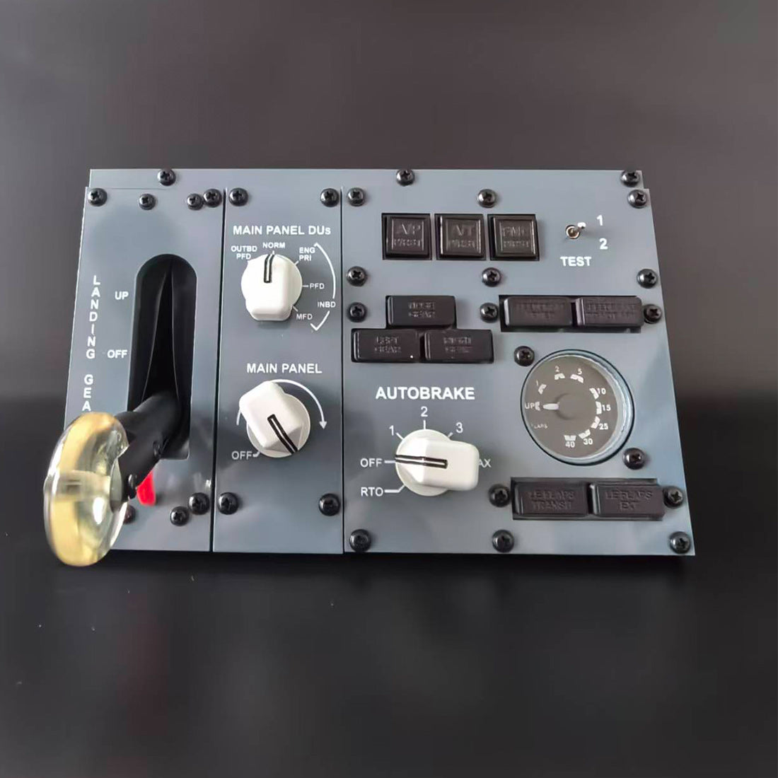 B737 Center MIP Landing Gear and Autobrake Control Panel Flight Simulator Desktop Controller Module for MSFS2020/2024, X-Plane, PMDG737, Zibo737 (Without Display Screen) Razordon