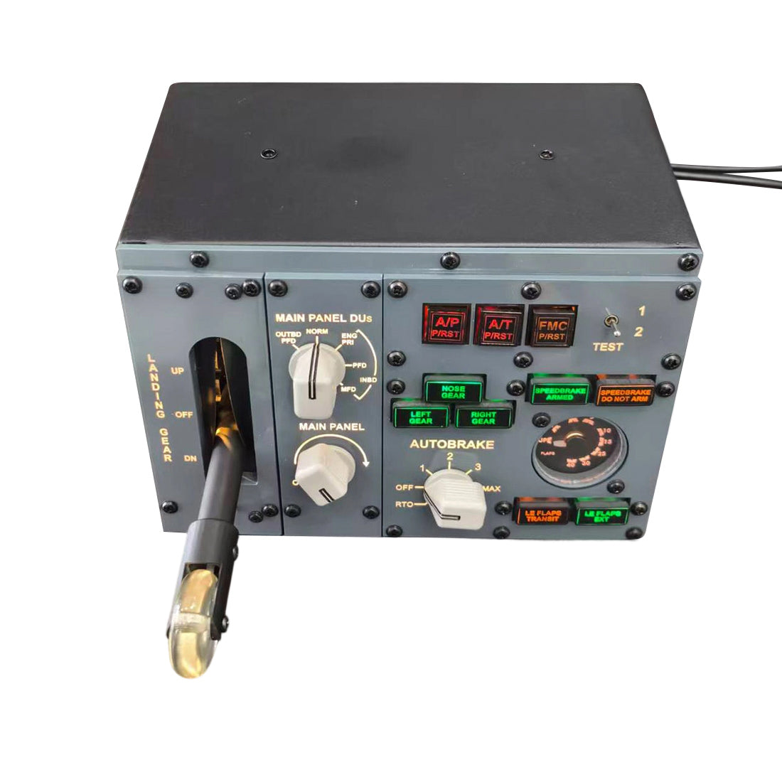 B737 Center MIP Landing Gear and Autobrake Control Panel Flight Simulator Desktop Controller Module for MSFS2020/2024, X-Plane, PMDG737, Zibo737 (Without Display Screen) Razordon