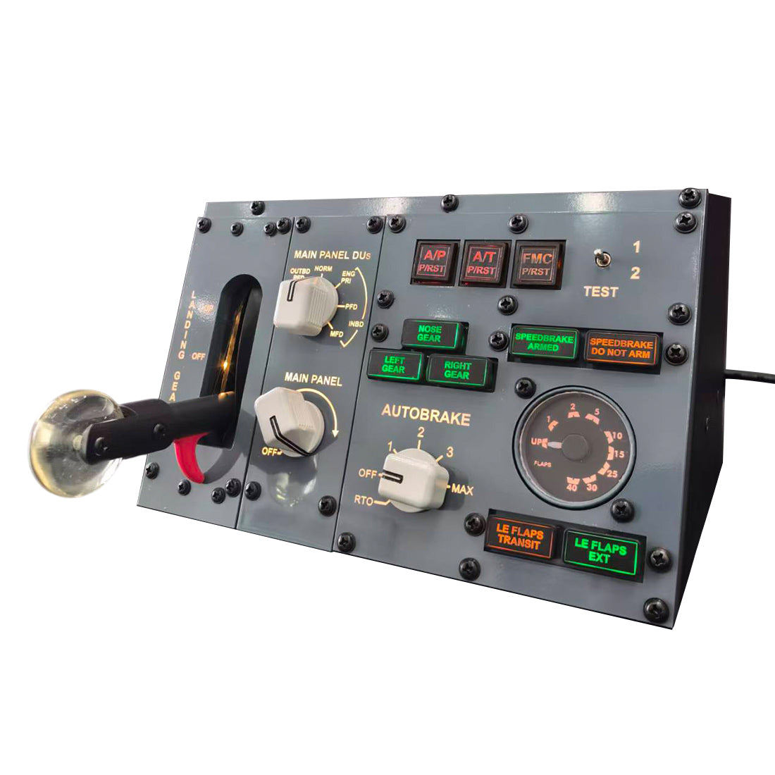B737 Center MIP Landing Gear and Autobrake Control Panel Flight Simulator Desktop Controller Module for MSFS2020/2024, X-Plane, PMDG737, Zibo737 (Without Display Screen) Razordon