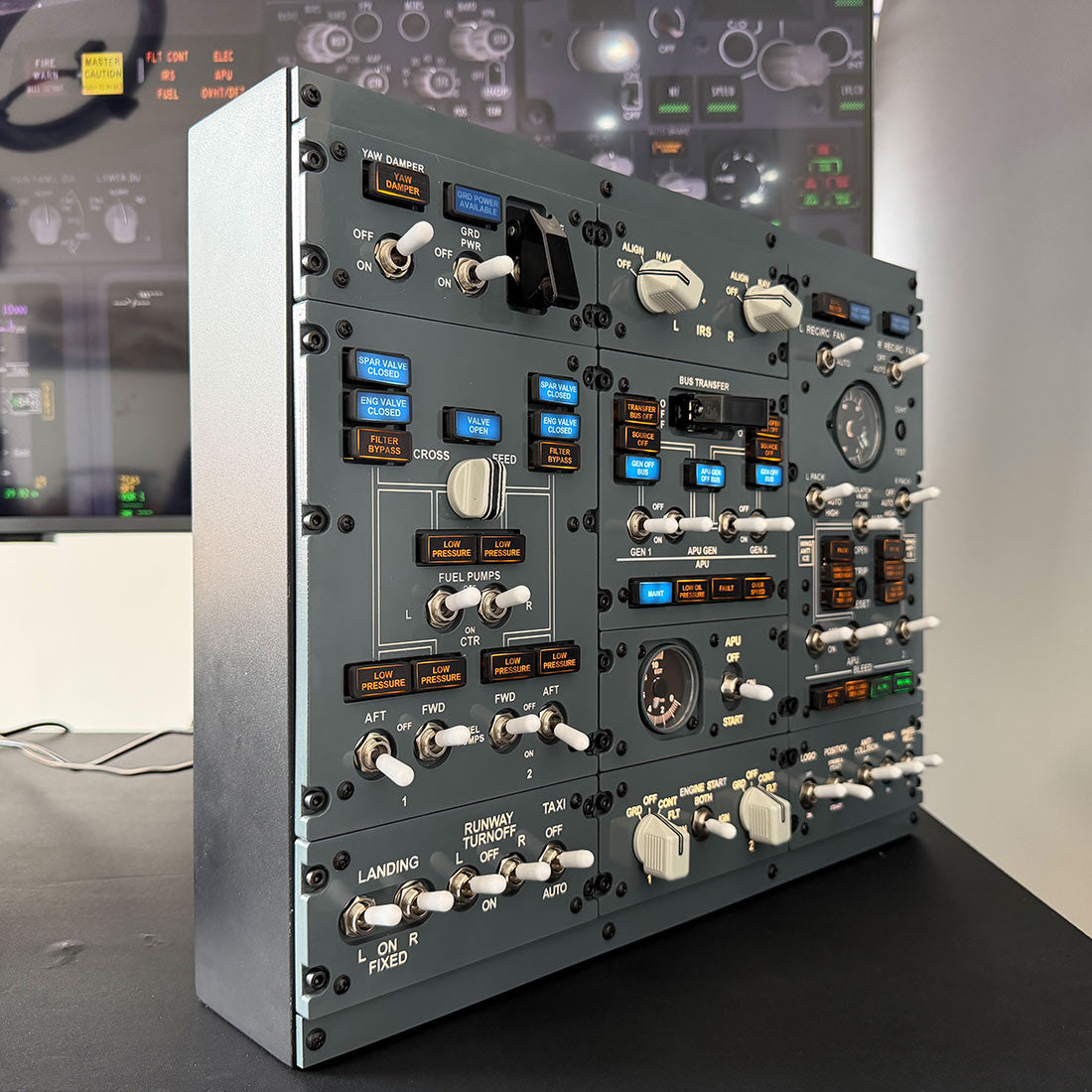 B737 FWD Overhead Flight Simulator Control Panel for MSFS 2020/2024, X-Plane, PMDG737, Zibo737, USB Modular Flight Deck Controller Razordon