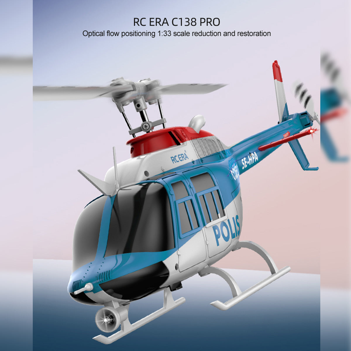 C138PRO 1/33 Scale Bell 206 2.4G 6CH Flybarless Single-Rotor RC Helicopter - RAZORDON