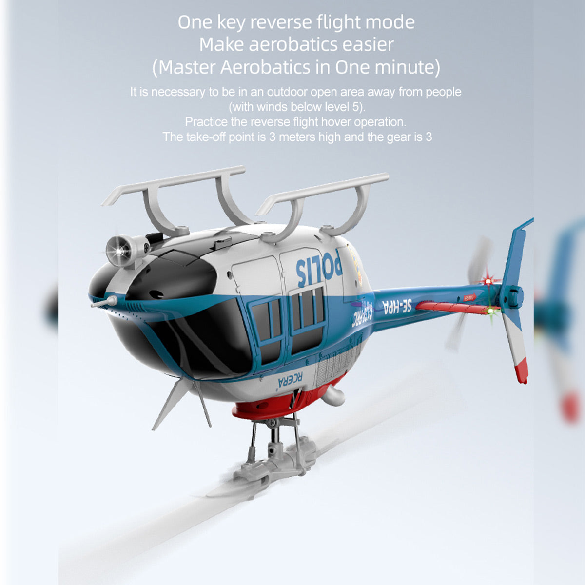 C138PRO 1/33 Scale Bell 206 2.4G 6CH Flybarless Single-Rotor RC Helicopter - RAZORDON