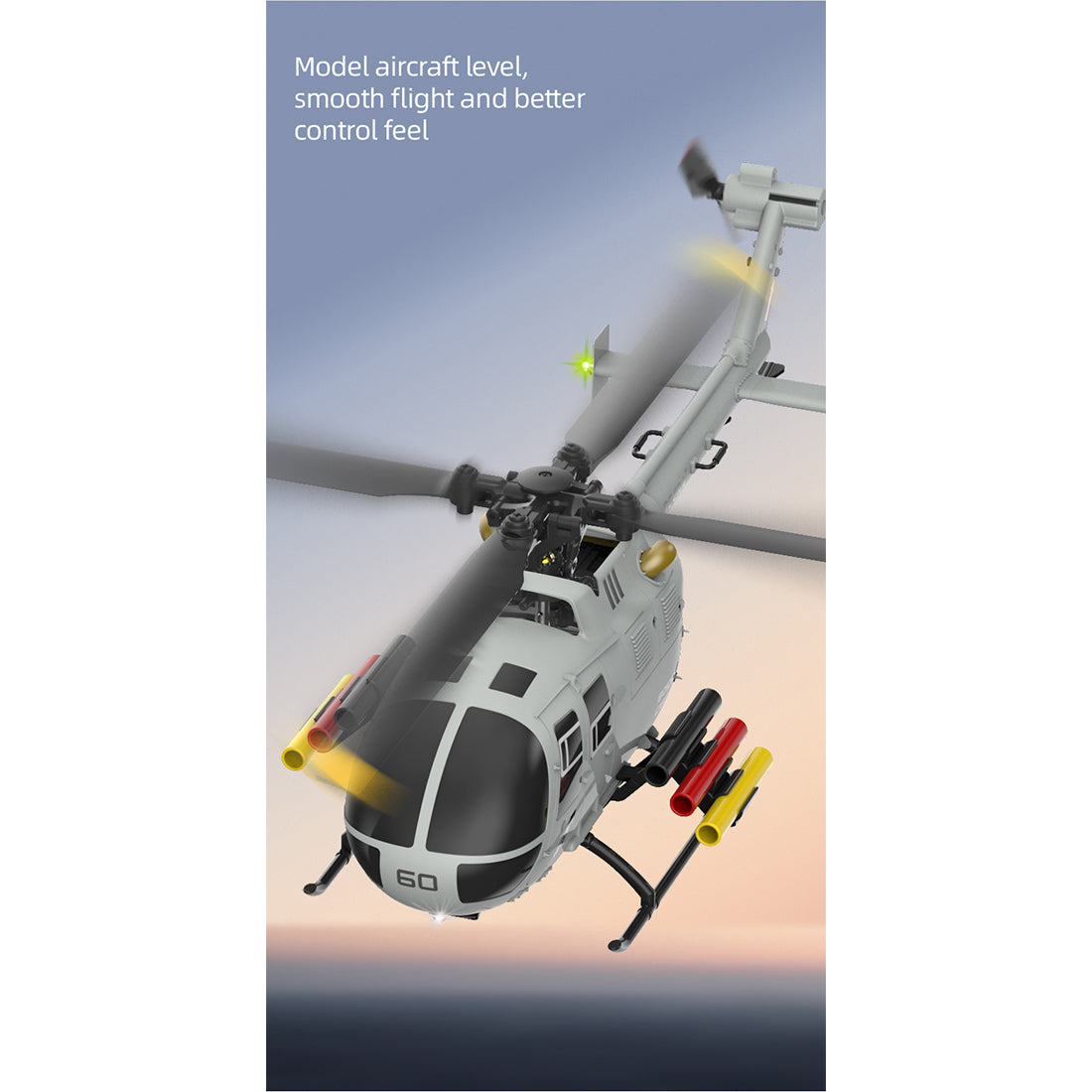 RC ERA C186S BO105 1/48 Scale 2.4G 6CH Single-Rotor Flybarless Realistic Intelligent RC Helicopter - RAZORDON