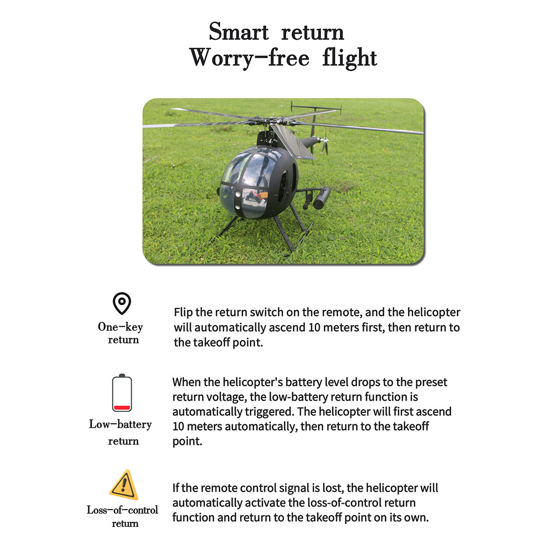 FLISHRC FL500 AH-6 Little Bird 500-Class 2.4G 6CH Scale RC Helicopter - RAZORDON