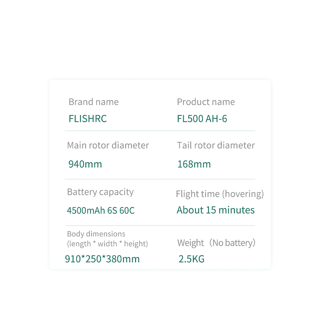 FLISHRC FL500 AH-6 Little Bird 500-Class 2.4G 6CH Scale RC Helicopter - RAZORDON
