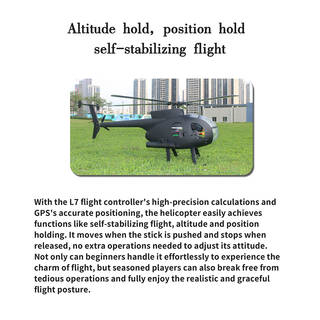 FLISHRC FL500 AH-6 Little Bird 500-Class 2.4G 6CH Scale RC Helicopter - RAZORDON