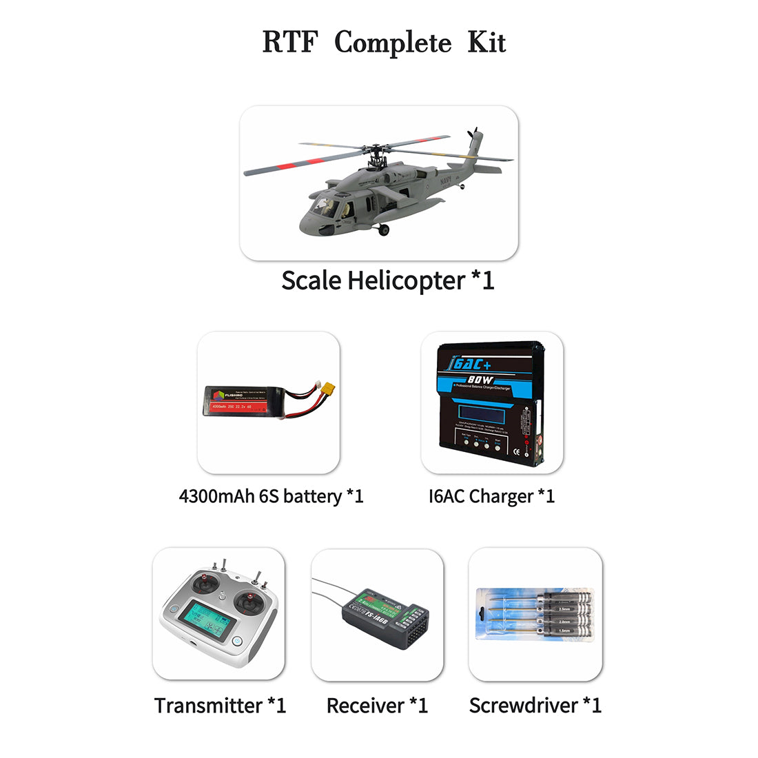 FL500 SH-60 Seahawk 500-Class 2.4GHz 6CH Scale RC Helicopter - RAZORDON