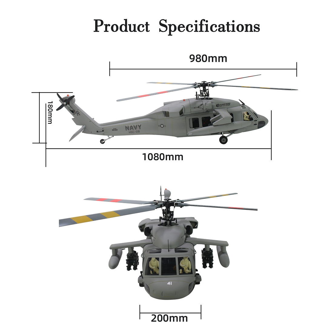 FL500 SH-60 Seahawk 500-Class 2.4GHz 6CH Scale RC Helicopter - RAZORDON