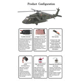 FLISHRC FL500 Black Hawk UH-60 500-Class 2.4GHz 6CH Scale RC Helicopter - RAZORDON