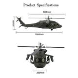 FLISHRC FL500 Black Hawk UH-60 500-Class 2.4GHz 6CH Scale RC Helicopter - RAZORDON