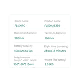 FLISHRC Eurocopter AS350 500-Class 2.4G 6CH Scale RC Helicopter Model with L7 Flight Controller and 4-Mode Positioning GPS RTF