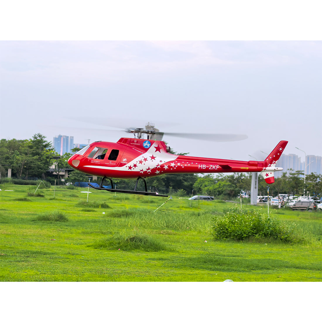 FLISHRC Eurocopter AS350 500-Class 2.4G 6CH Scale RC Helicopter Model with L7 Flight Controller and 4-Mode Positioning GPS RTF