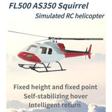 FLISHRC Eurocopter AS350 500-Class 2.4G 6CH Scale RC Helicopter Model with L7 Flight Controller and 4-Mode Positioning GPS RTF