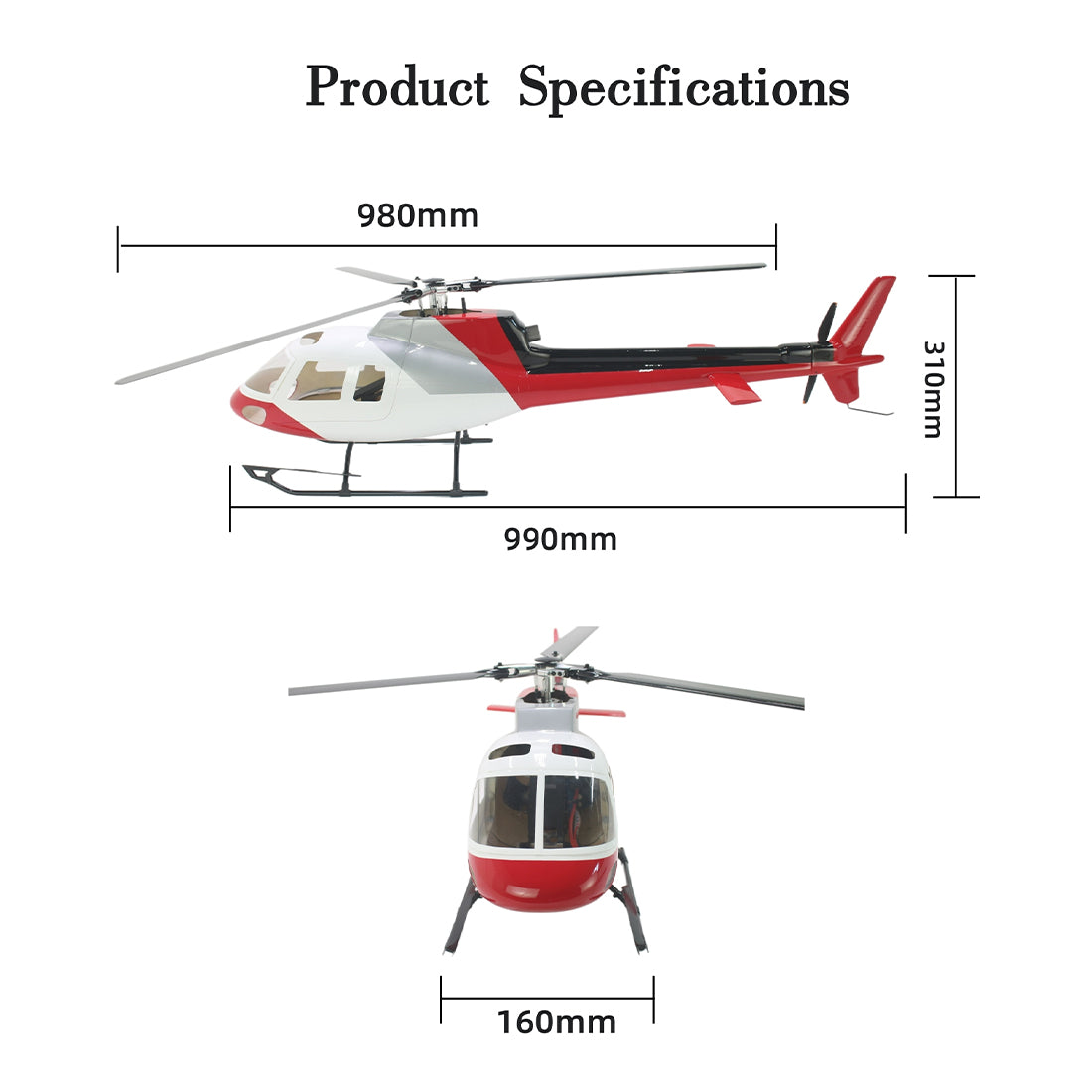 FLISHRC Eurocopter AS350 500-Class 2.4G 6CH Scale RC Helicopter Model with L7 Flight Controller and 4-Mode Positioning GPS RTF