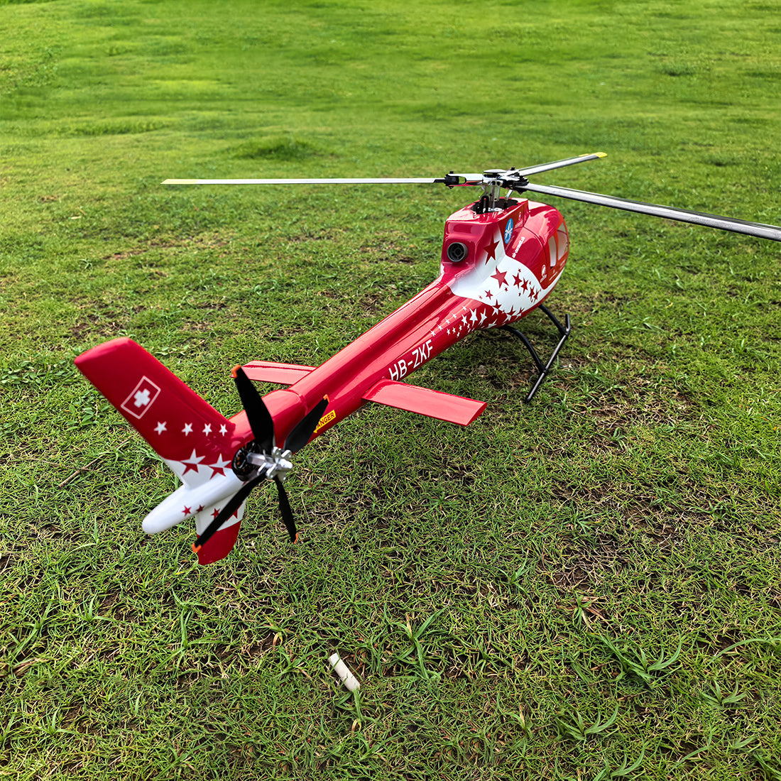 FLISHRC Eurocopter AS350 500-Class 2.4G 6CH Scale RC Helicopter Model with L7 Flight Controller and 4-Mode Positioning GPS RTF