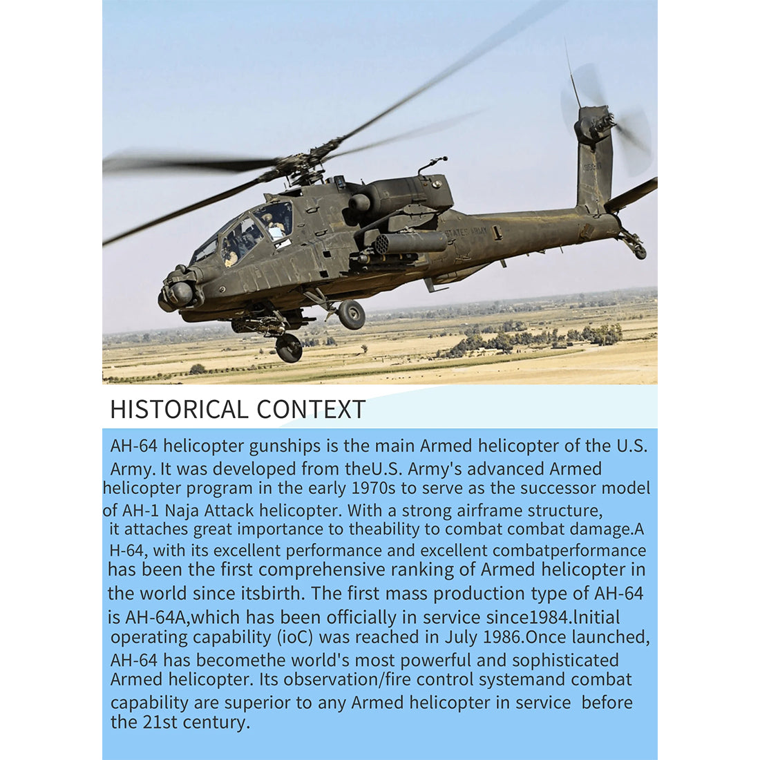 FLISHRC FL500 AH64 Apache 500-Class 2.4GHz 6CH Scale RC Helicopter with L7 Flight Controller, 4-Mode GPS Positioning, Realistic Cockpit – RTF Remote Control Helicopter