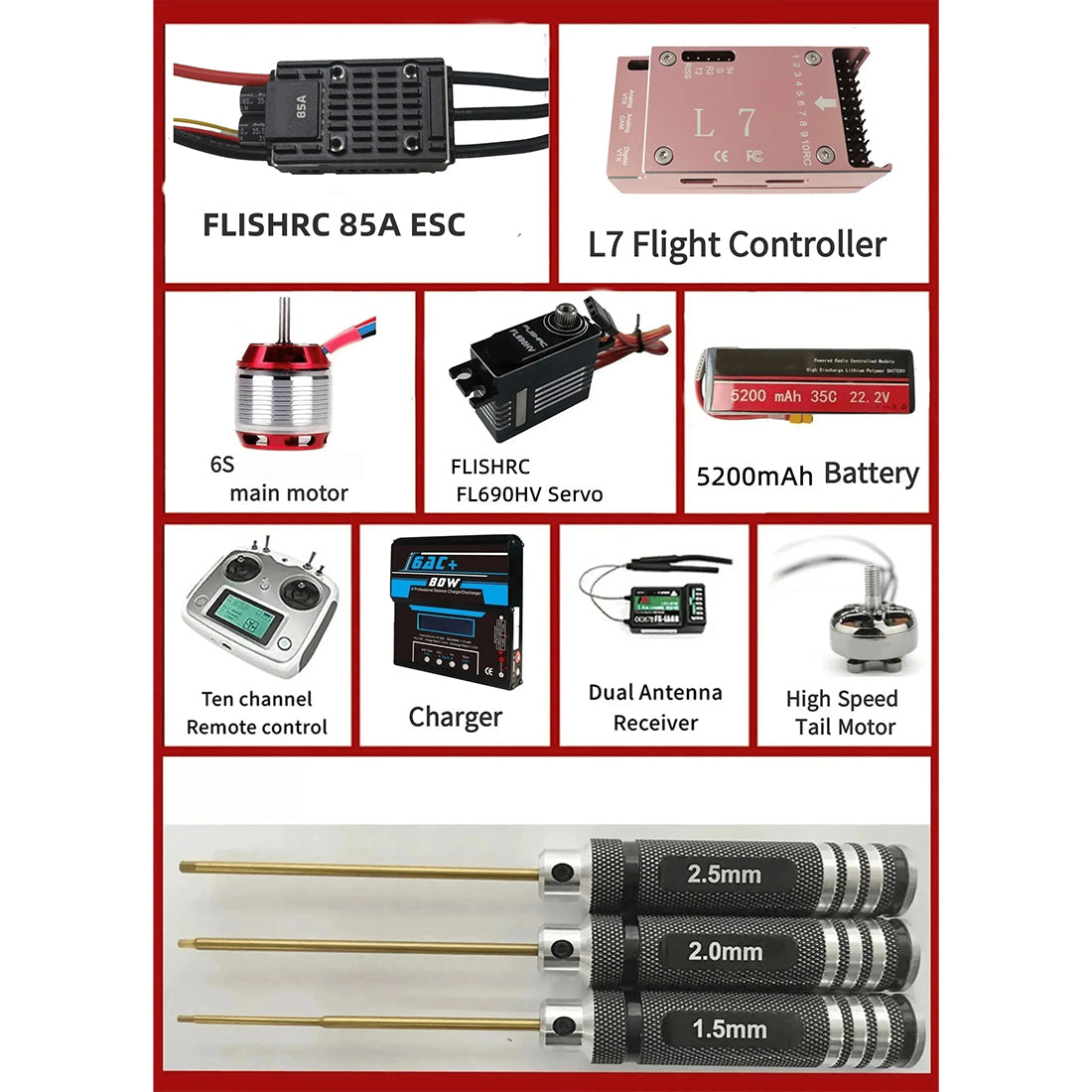 FLISHRC FL500 AH64 Apache 500-Class 2.4GHz 6CH Scale RC Helicopter with L7 Flight Controller, 4-Mode GPS Positioning, Realistic Cockpit – RTF Remote Control Helicopter