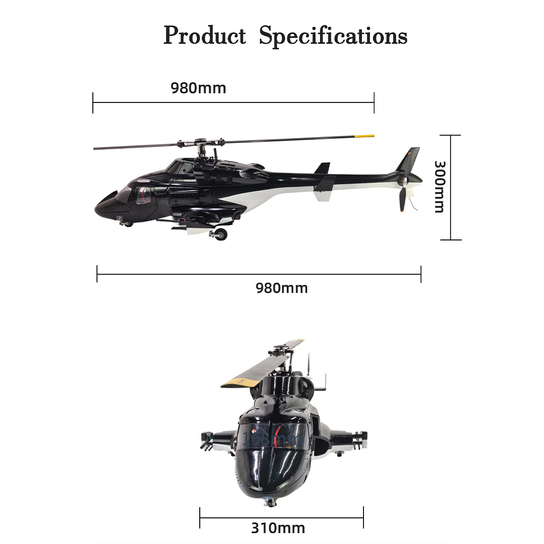 FLISHRC FL500 Airwolf Pro 500-Class 2.4G 6CH Scale RC Helicopter with L7 Flight Controller & 4-Mode GPS Positioning RTF