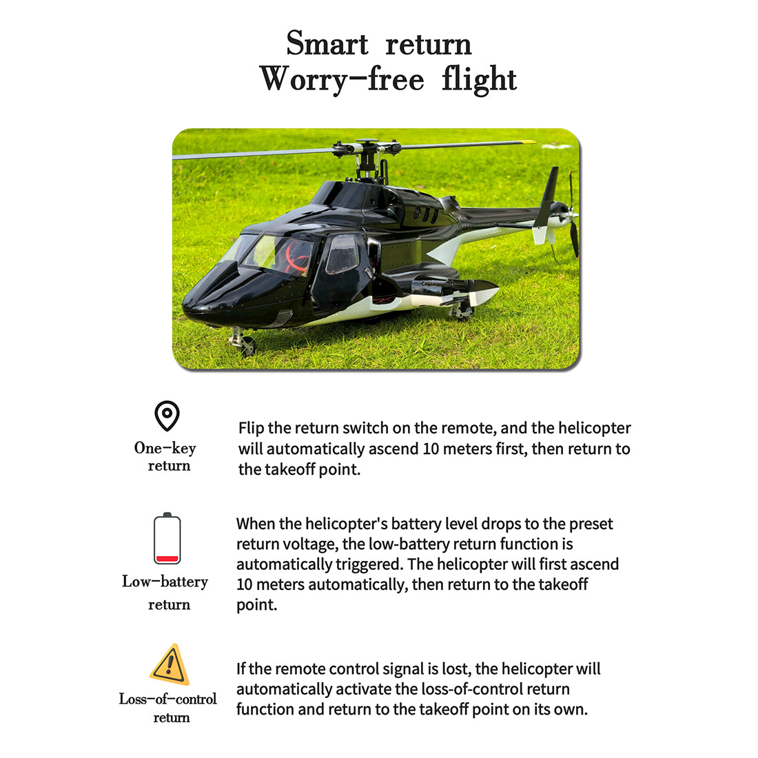 FLISHRC FL500 Airwolf Pro 500-Class 2.4G 6CH Scale RC Helicopter with L7 Flight Controller & 4-Mode GPS Positioning RTF