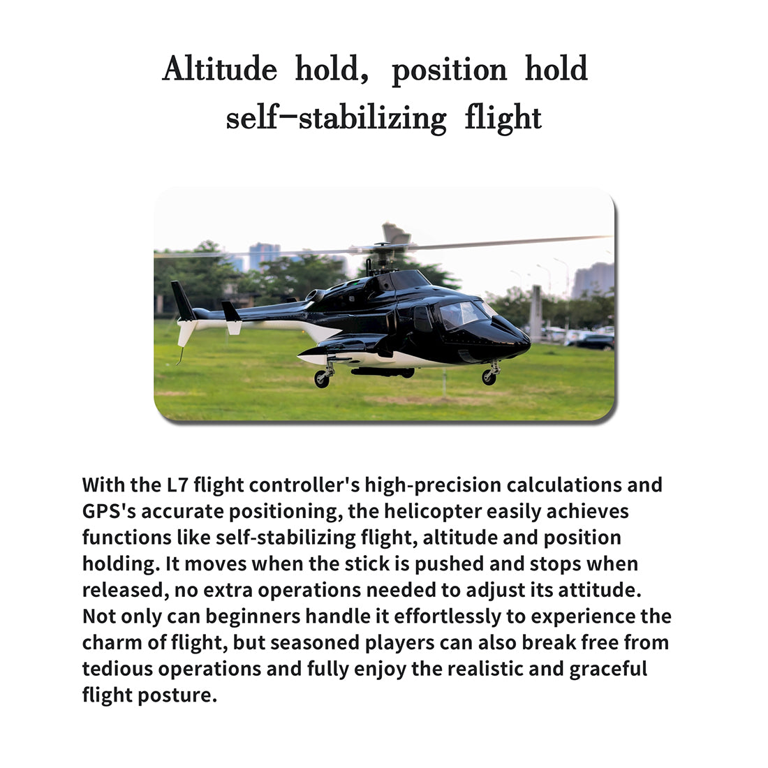 FLISHRC FL500 Airwolf Pro 500-Class 2.4G 6CH Scale RC Helicopter with L7 Flight Controller & 4-Mode GPS Positioning RTF